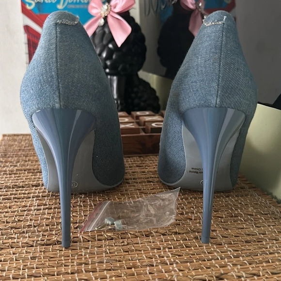 Bella Luna denim closed toe high heels size 10 - Picture 4 of 10